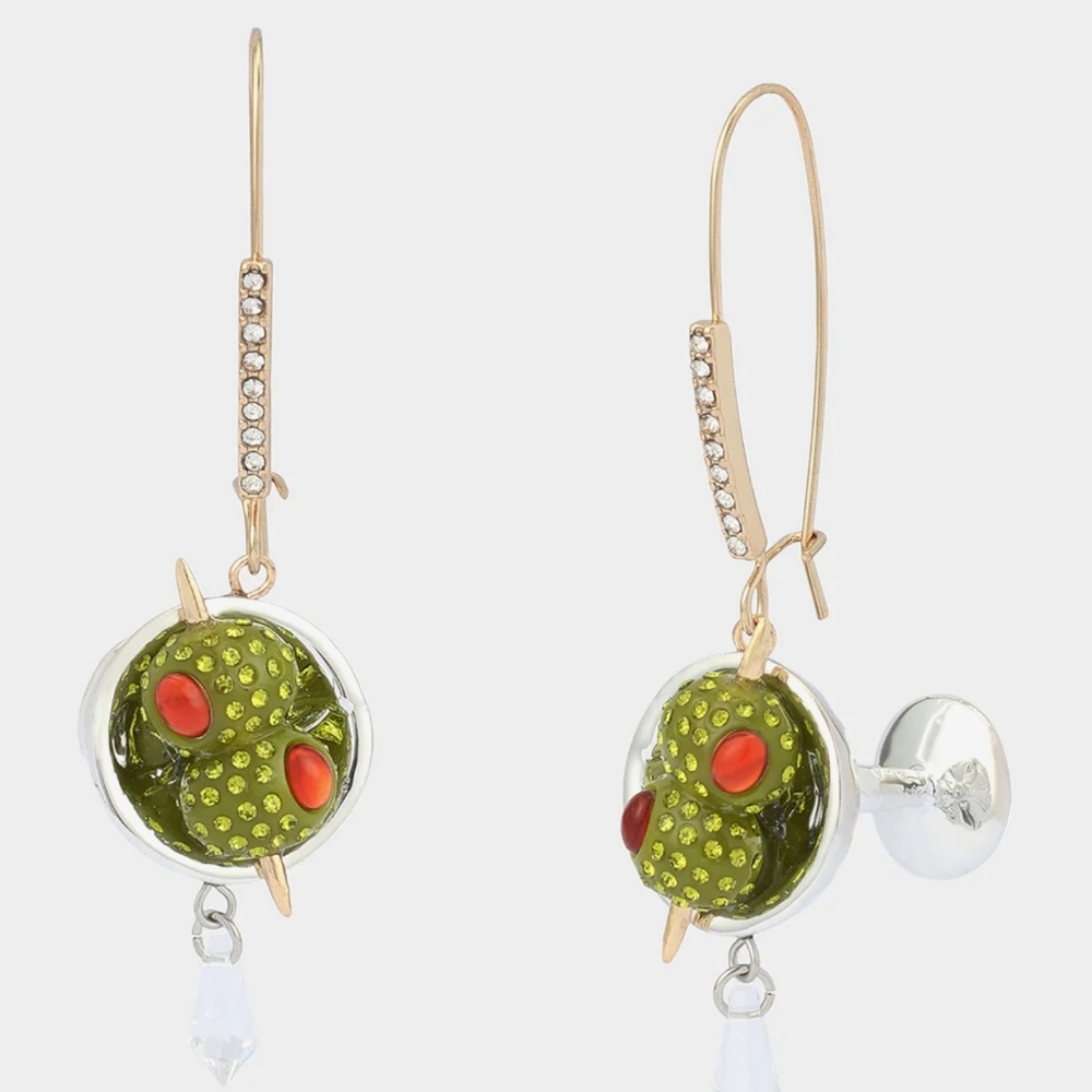 NWT Betsey Johnson Happy Hour Martini Jewelry Set Cocktail Earrings & Ring - Picture 5 of 8